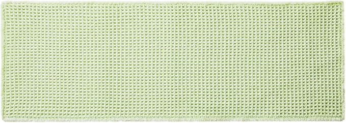 Waffle Runner Rug Bathroom, Boho Bathroom Rugs Non Slip Washable Long Super Absorbent Quick Dry Cute Bath Mat Farmhouse Bath Mat, 60"x24" Pale Green