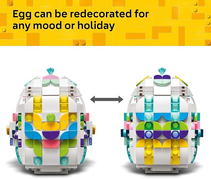 LEGO Decorative Easter Egg Building Toy for Girls & Boys - Springtime Craft Activity for Kids, Ages 8+ - Basket Stuffer or Gift Idea for Easter, Birthdays, & Special Occasions - 40816