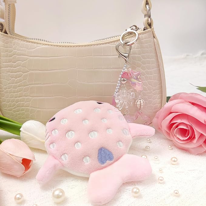 Cute Keychain Whale Shark Coin Purse Keychain Cute Plush Zipper Change Pouch, Kawaii Handmade Wallet for Women