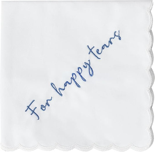 Mother of the Bride Gifts Happy Tears Wedding Handkerchief Something Blue for Bride on Wedding
