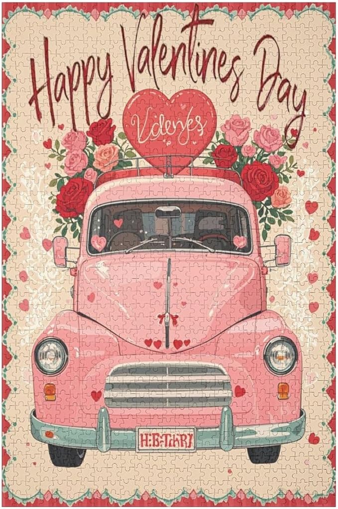 Jigsaw Puzzles for Adults 1000 Piece - Happy Valentine's Day Wooden Puzzle，Funny Puzzle，Unique Gifts for Wall Art ，Family Puzzles，Educational Games，Challenge Puzzles
