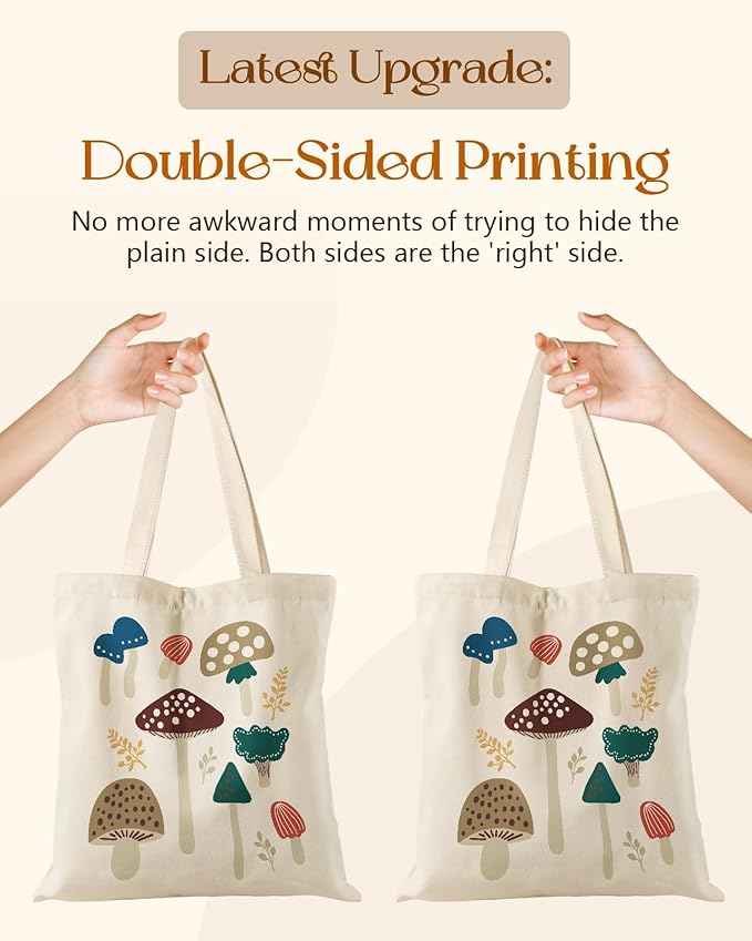 Miss Adola Aesthetic Tote Bag for Girls - with Magnetic Buckle and Zipper Inner Pocket for Women Lady Canvas Cotton Tote Bag