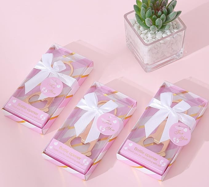 24 pcs Baby Shower Favors for Guest Bottle Opener Baby Shower Keepsake Baby Shower Return Gift for Guest Baby Shower Souvenir for Boy or Girl Baby Shower Decorations (Pink-3)