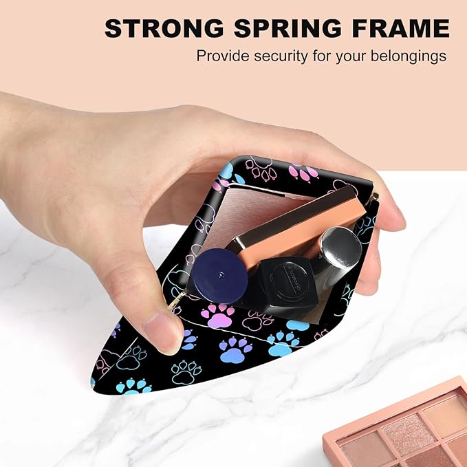 2Pcs PU Leather Small Squeeze Coin Purse Pouch Mini coin Bag Unique And Cute Wallet Cosmetic Bags Change Bag For Women Girls Men Dog Paw Pattern