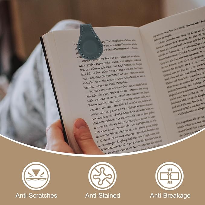Magnetic Bookmarks for Women Men - 4 PCS Double-Sided Magnetic Book Marks for Reading Women Gift, Multi Functional Leather Book Markers for Book Lovers, Teachers, Students, Book Accessories