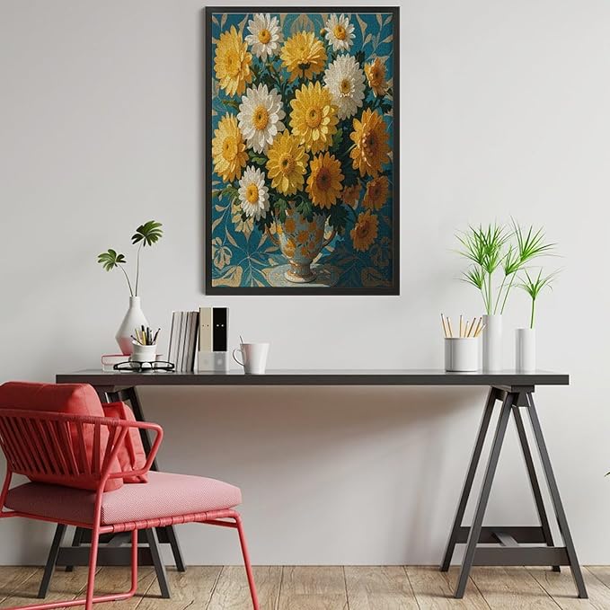 Jigsaw Puzzles for Adults 1000 Piece - Chrysanthemum Themed Wooden Puzzles，Puzzle Games Challenge Puzzles，Educational Games，Family Puzzles，Unique Gifts for Wall Art