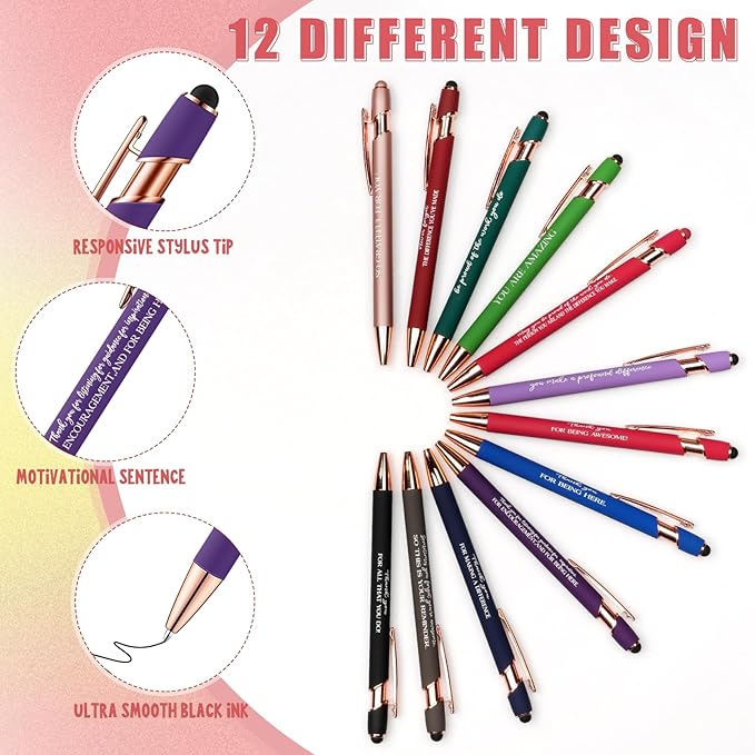 96 Pcs Thank You Gifts Bulk Motivational Pens Inspirational Notepads Set, Mini Motivational Notebooks and Ballpoint Pens, Inspirational Appreciation Gifts for Employee Teacher Staff Volunteer Coworker