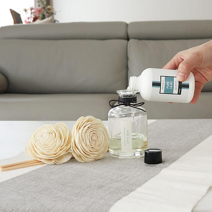 Aronica Twin Sola Diffuser - White Rose Fragrance, 160ml / 5.41 Floz, Colorful Bathroom Decor Airfreshener, Rose Reed Diffuser, Shelving Decor