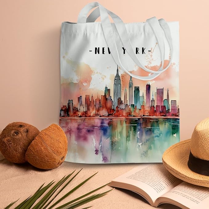 Jeilink New York Souvenirs and Gifts Beach Weekender Tote Travel Reusable Grocery Bags Girls Trip