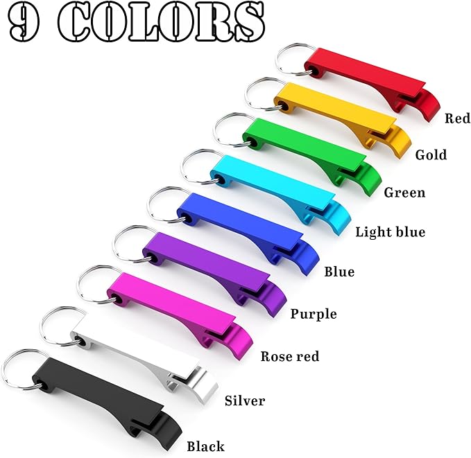100 Pcs Personalized Bottle Opener Keychain Bulk, Custom Aluminum Beer Bottle Opener Engraved Your Own Text Logo Keychain Can Opener for Bar, Graduation, Party, Wedding Favors Gift (100 Pcs)