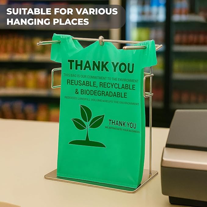 Eco Grocery Bags 100 Pack - Heavy-Duty Plastic Shopping Bags with Reinforced Handles, Durable Retail Carry-Out Bags for Groceries, Takeout, Household Use, Convenience Stores, Markets & Small Business