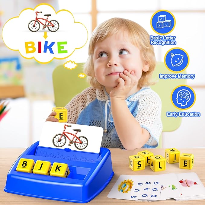 Educational Toys for 3 4 5 Year Old for Toddlers 2-4 Year Matching Letter Games for 3-5 Montessori Toys for Kids Toy for Ages 2-4 4-6 Birthday Halloween Christmas Easter Gifts for 3-5 Year Old
