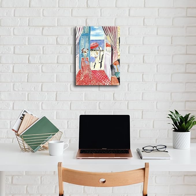 Wieco Art Canvas Prints Wall Art Henri Matisse Aesthetic Posters Woman with A Red Umbrella Matisse Prints Posters for Living Room Home and Office Decorations