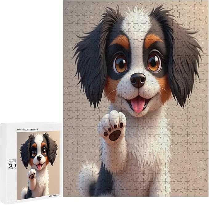 Jigsaw Puzzles for Adults 500 Piece - Cavalier King Charles Spaniel Wooden Puzzles, Educational Games，Challenge Puzzles Puzzle Games, Stress Relief Games