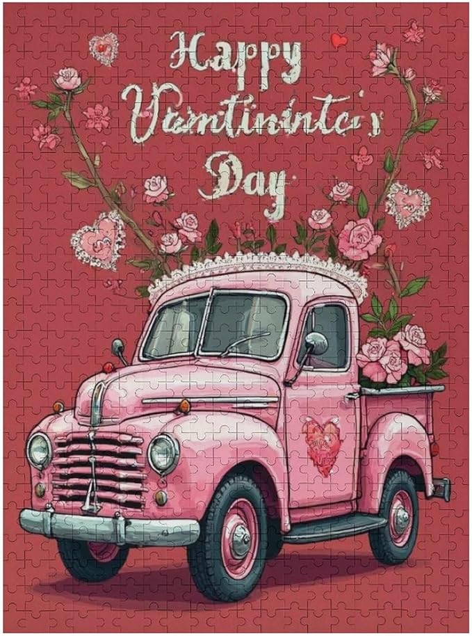 Jigsaw Puzzles for Adults 500 Piece - Happy Valentine's Day Wooden Puzzle，Puzzle Games， Stress Relief Games，Funny Puzzles，Unique Gifts for Wall Art ，Family Puzzles，Educational Games