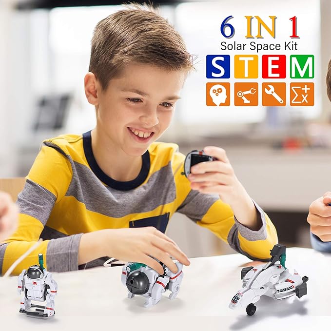 AESGOGO STEM Projects for Kids Ages 8-12, Solar Robot Toys 6-in-1 Science Kits DIY Educational Building Space Toy, Christmas Birthday Gifts for 7 8 9 10 11 12 13 Year Old Boys Girls Teens.
