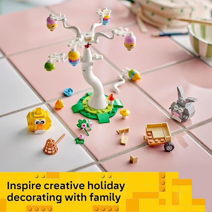LEGO Easter Bunny and Chick Egg Hunt Building Toy for Girls & Boys - Springtime Pretend Playset for Kids, Ages 8+ - Basket Stuffer or Gift Idea for Easter, Birthdays, & Special Occasions - 40808