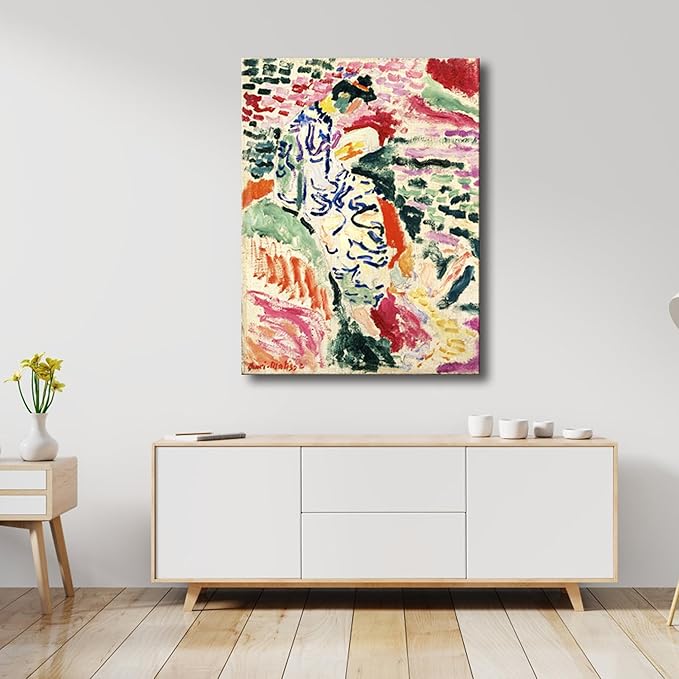 Wieco Art Canvas Prints Wall Art Woman Beside the Water 1905 by Henri Mattise Abstract Colorful Art Matisse Posters Canvas Prints for Wall and Home Office Decorations