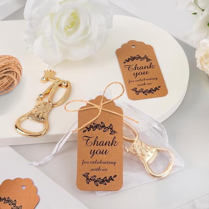 50Pcs 70th Birthday Bottle Opener Set, 70th Golden Bottle Openers Birthday Personalized Party Favors 70th Wedding Anniversaries Souvenirs Favors for Guests Gifts Decorations（70th）