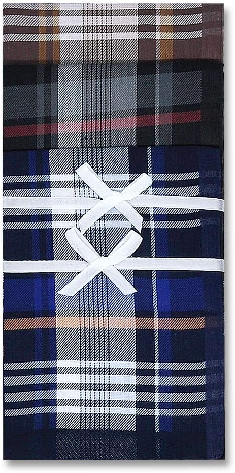 Zenssia Soft Men's Cotton Handkerchiefs with Assorted Color 6 Piece Gift Set