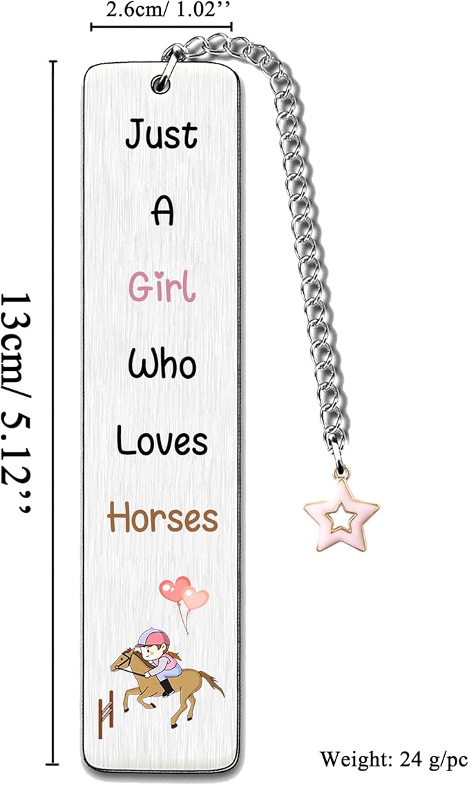 Bookmarks for Women Granddaughter Gift Wife Daughter Sister Bestie Families Graduation Bookmark Cute Birthday Present Daughter Cousin Niece Christmas Special Keepsakes Just A Girl Who Loves Horses
