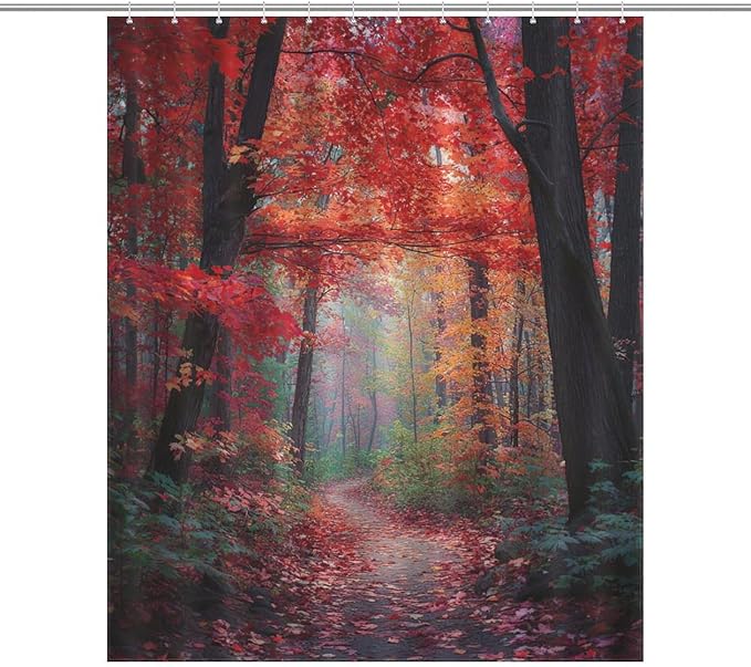 Thanksgiving Fall Maple Shower Curtain Waterproof Washable Fabric Bathroom Shower Curtains for Bathroom Decorations Home Indoor Decor 56x72Inch