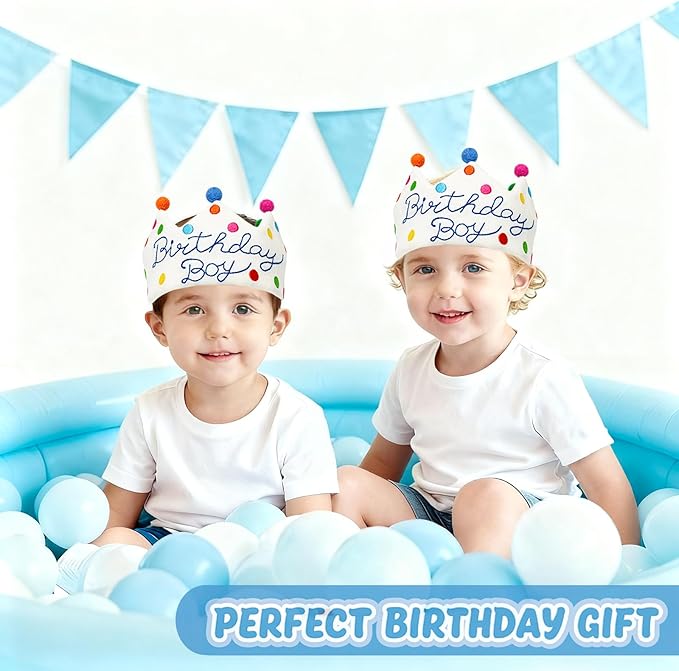 Personalized Hand Embroidered Crown, Customed Birthday Crowns for Kids Birthdays Party, Fit All Ages