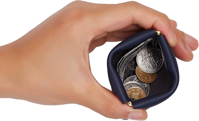 Travelambo Leather Squeeze Coin Purse Pouch Change Holder For Men & Women 2 pcs set