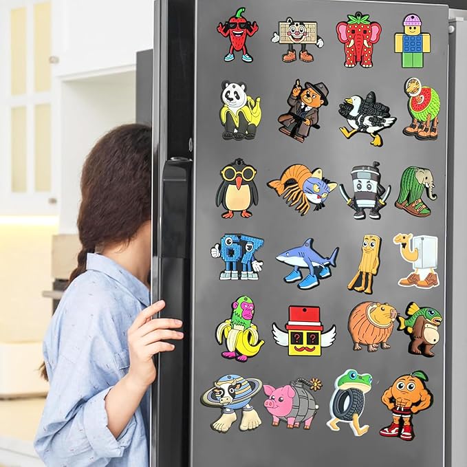 Italian Brainrot Refrigerator Magnets, 36-Pack — Soft Rubber Magnetic Set for Fridge/Whiteboard/Locker, Assorted Multicolor Home & Office Décor (36)