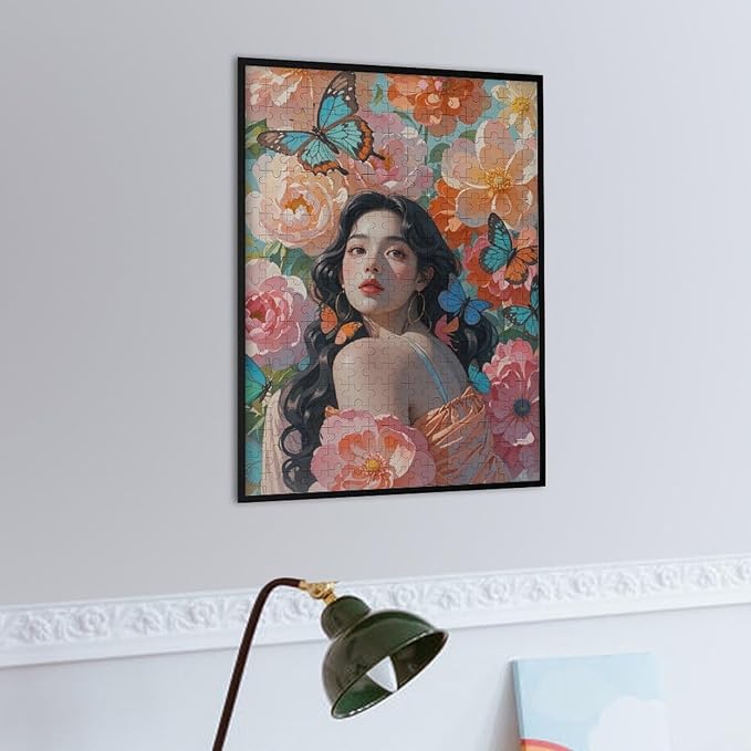 Wooden Puzzle - African American Afro Woman Jigsaw Puzzles，Wooden Puzzles for Adults 300 Pieces Unique Gifts for Wall Art，Challenge Puzzles，Educational Games，Family Puzzles