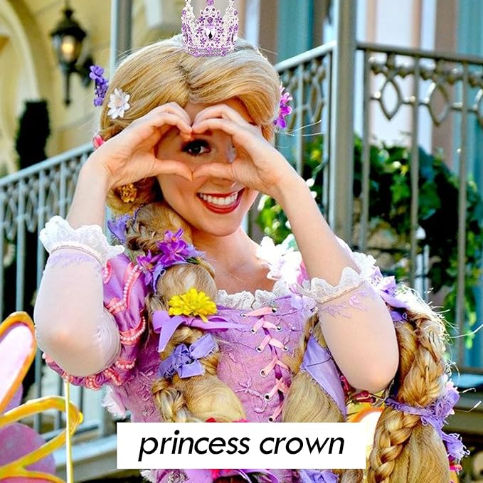 VELSCRUN Purple Crystal Tiara Headband, Crowns for Women, Princess Girls Tiaras, Royal Queen Crown Princess Quinceanera Headpieces for Birthday Prom Bride Wedding Pageant Party Hair Band