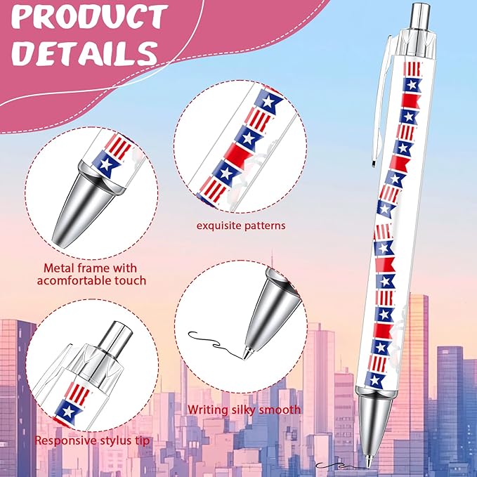 Puerto Rico Ballpoint Pens Gifts 24 Pcs Puerto Rican Travel Souvenirs Gifts Pr Flag Retractable Smooth Ball Point Pen Patriotic Party Favor for Office School Reward Home Traveler Supplies
