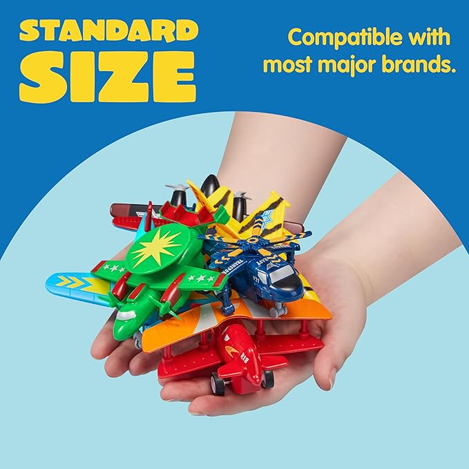 JOYIN 16 Pcs Pull Back Airplane Toys, Boys Plane Playset, Aircraft Incl Helicopter, Fighter, Bomber, Gifts for Toddler Kids 3+ Years Old, Christmas Kids Gifts, Treasure Box Toys for Classroom