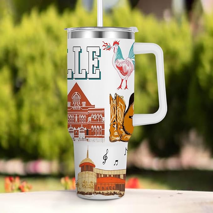 City Tumbler 40oz,Stainless Steel Water Bottle for Hot & Cold Beverages-City Gift Idea (Nashville)