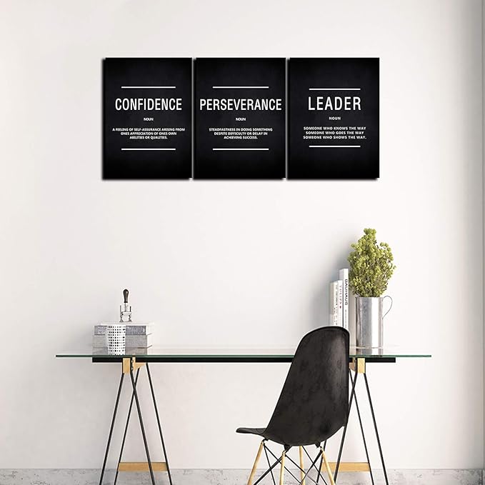 BWSPACE Inspirational Wall Decor Motivational Canvas Wall Art, Grind Hustle Wall Art 3 Pieces Wall Art Decorations for Office Living Room and Bedroom Decor (36" W x 16" H, CPL)