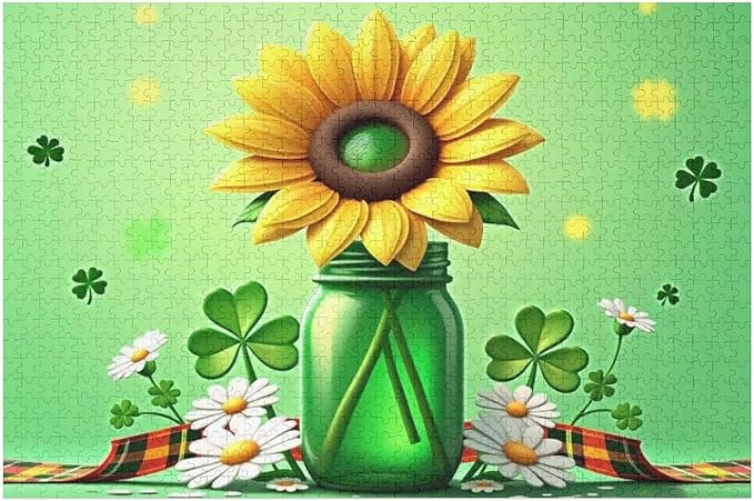 Wooden Puzzle - St Patrick's Day Gnome Wooden Puzzles for Adults 1000 Pieces Challenge Puzzles，Educational Games，Family Puzzles，Unique Gifts for Wall Art ，Funny Puzzles