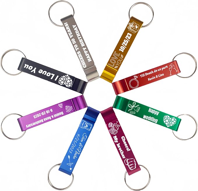 30pcs Personalized Bottle Opener - Custom Bottle Opener Keychain for Wedding, Anniversary, party,Support for Customized Logos