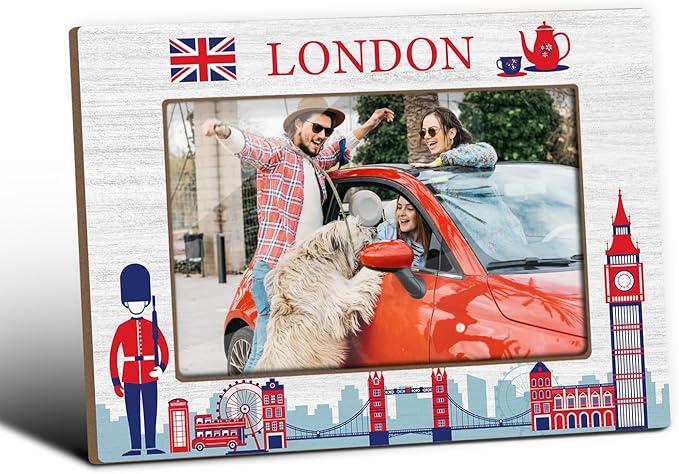 London Photo Frame, London Souvenirs, Tabletop Picture Frames for Vacation Honeymoon Gifts For Coworker Couples Friends Family, Home Office Table Decorative Supplies, Tabletop Display-21