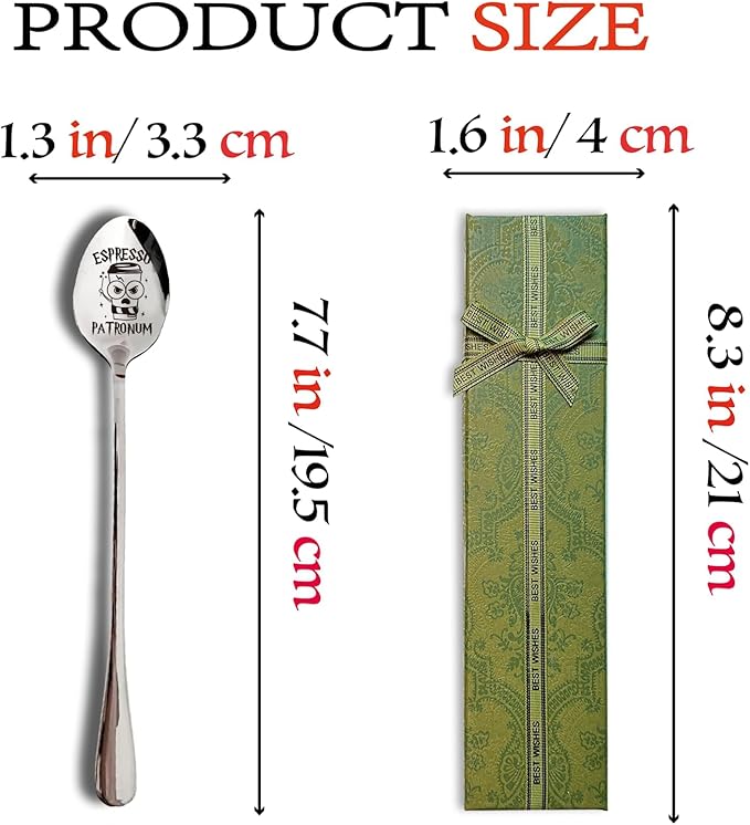 Funny Stainless Steel Spoon for Coffee Lovers Bookworms Birthday, Valentine's Day, Christmas Thanksgiving Graduation Housewarming Gifts, Unique Idea Gift