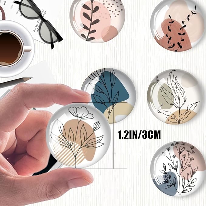Strong Glass Refrigerator Stickers,12Pcs Magnets for Fridge,Funny Fridge Magnet Shape,Cute Small Tiny Magnet for Kitchen Whiteboard Door Decorative (Line Bouquet Refrigerator Stickers)
