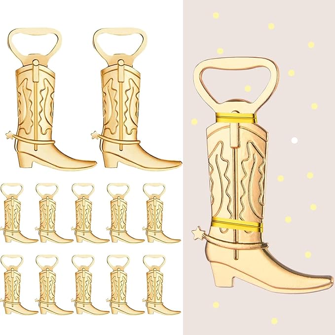 30PCS Cowboy Boots Bottle Openers for Favors，Gifts，Decorations or Souvenirs to Guests at Wedding，Baby Shower or Bridal shower Party