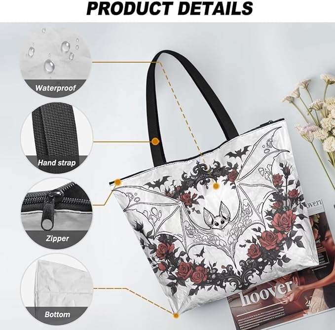Cartoon Animal Printed DIY Coloring Tote Bag Waterproof Paper Handbags for Women Large Travel Shoulder Bags Purses