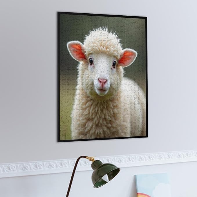 Jigsaw Puzzles for Adults 500 Piece - Lamb Livestock Animal Mammal Cute Wooden Puzzle，Educational Games，Challenge Puzzles Puzzle Games， Stress Relief Games，Funny Puzzles
