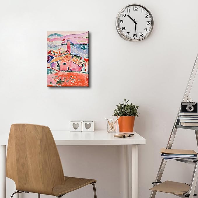 Wieco Art Canvas Print Wall Art View of Collioure 1905 by Henri Mattise Abstract Colorful Art Matisse Posters Canvas Prints for Wall and Home Office Decorations