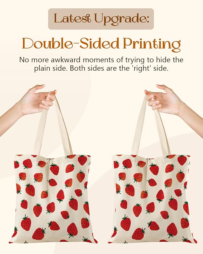 Miss Adola Aesthetic Tote Bag for Girls - with Magnetic Buckle and Zipper Inner Pocket for Women Lady Canvas Cotton Tote Bag