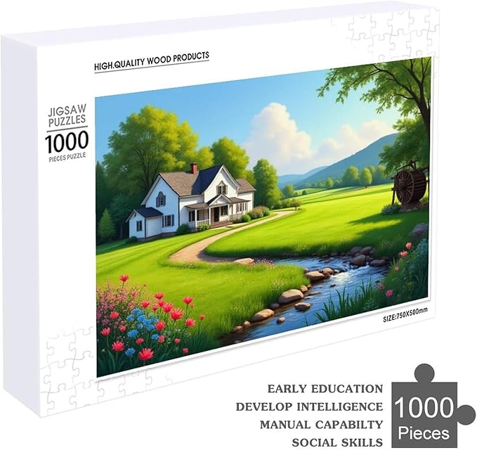 Manor and Farm - 1000 Piece Jigsaw Puzzles for Adults，Stress Relieving Game Props Positive Thinking Puzzles Party Entertainment Puzzles for Adults and Teens Toy