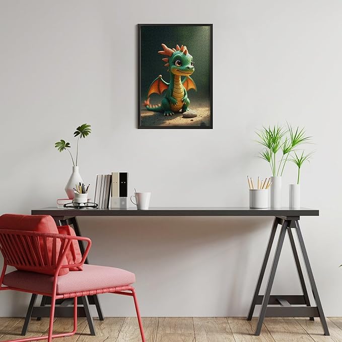 Wooden Puzzle - Green Dragon Jigsaw Puzzles，Wooden Puzzles for Adults 300 Pieces Challenge Puzzles，Educational Games，Family Puzzles，Unique Gifts for Wall Art