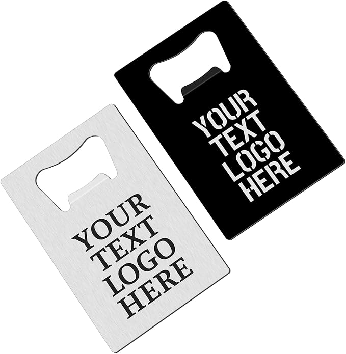 5-100 Personalized Credit Card Bottle Opener,Custom Engrave Name/LOGO/Text,Good for Wedding Favors Events gifts Brewery Bar Party Restaurant (Black)