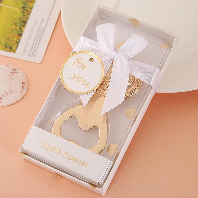 Pack of 24 Gold Crown Bottle Opener Wedding Favors,Party Favors for Guest Souvenir Gift for Baby Shower Birthday Party Decorations and Supplies by Layseri (Crown White, 24)