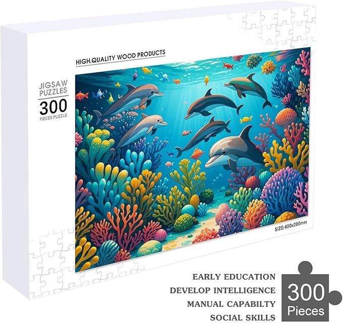 Wooden Puzzle - Sea World Wooden Puzzles for Adults 300 Pieces Challenge Puzzles，Educational Games，Family Puzzles，Unique Gifts for Wall Art ，Funny Puzzles